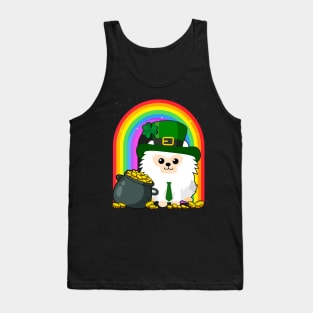 Pomeranian Rainbow Irish Clover St Patrick Day Dog Gift graphic Tank Top